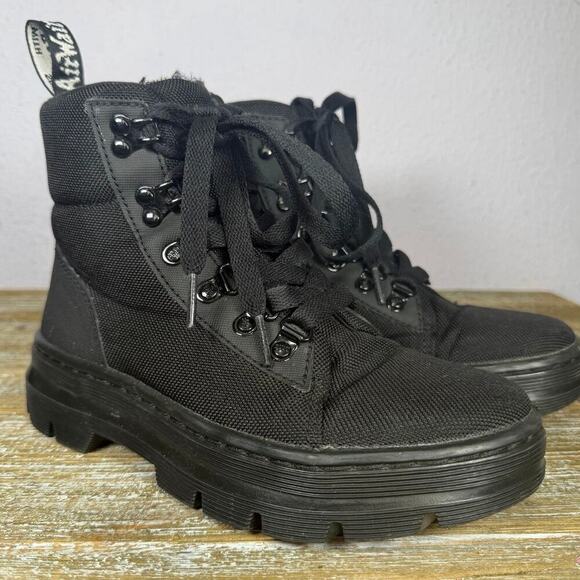 Dr. Martens Shoes - Dr. Martens Combs Black Combat Boots Womens 5 Gorpcore Utility Streetwear Grunge